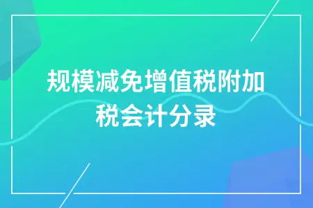 小规模减免增值税附加税会计分录
