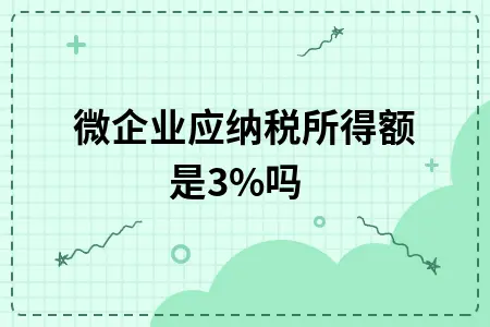 小微企业应纳税所得额是3%吗 小微企业应纳税所得额是3%吗