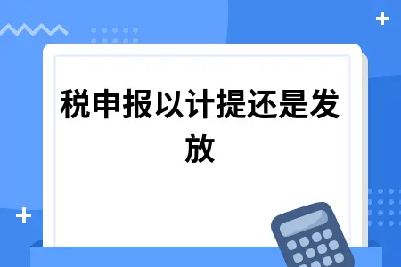 个税申报以计提还是发放