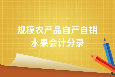 小规模农产品自产自销水果会计分录