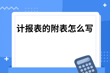 会计报表的附表怎么写