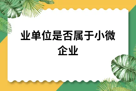 事业单位是否属于小微企业