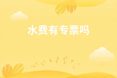 水费有专票吗