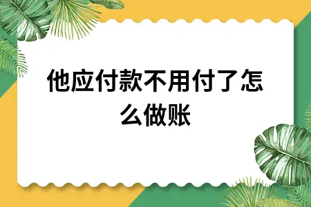 其他应付款不用付了怎么做账