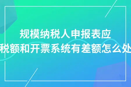 小规模纳税人申报表应纳税额和开票系统有差额怎么处理