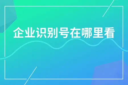  企业识别号在哪里看
