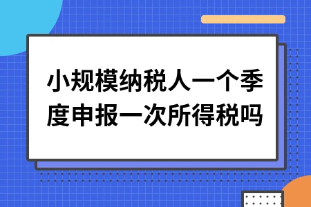 小规模纳税人一个季度申报一次所得税吗