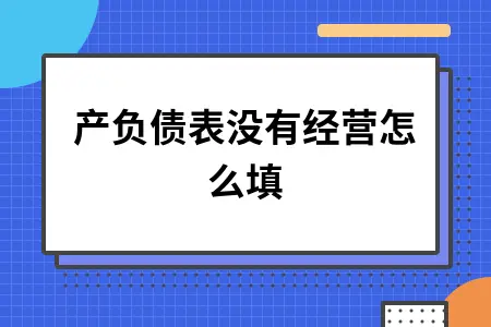 资产负债表没有经营怎么填