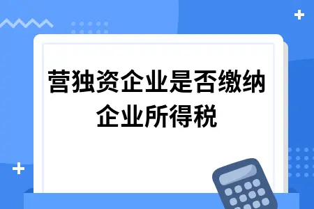 私营独资企业是否缴纳企业所得税 私营独资企业是否缴纳企业所得税