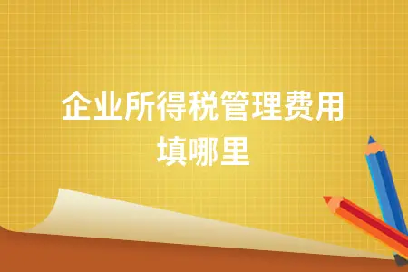 企业所得税管理费用填哪里