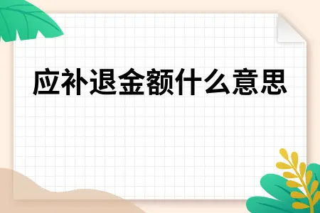 应补退金额什么意思