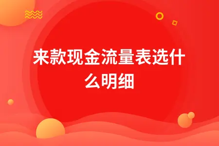 往来款现金流量表选什么明细 往来款现金流量表选什么明细