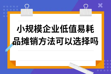 小规模企业低值易耗品摊销方法可以选择吗 小规模企业低值易耗品摊销方法可以选择吗