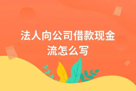 法人向公司借款现金流怎么写