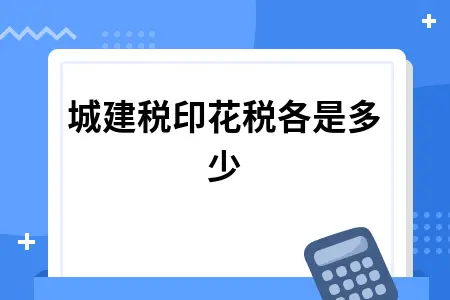 城建税印花税各是多少