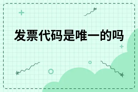 发票代码是唯一的吗