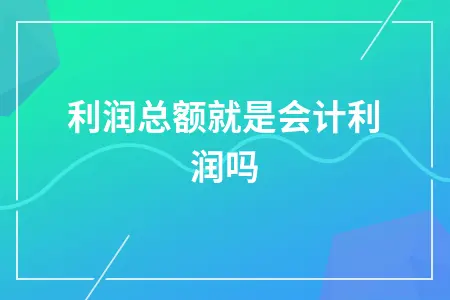 利润总额就是会计利润吗