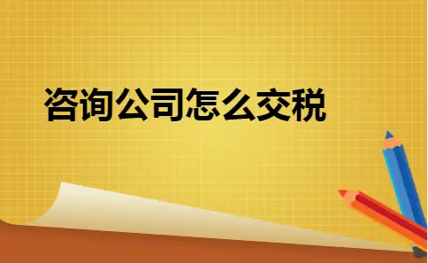 咨询公司怎么交税及服务业税目解析