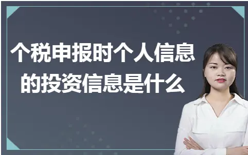 个税申报中的投资信息解析及起征点详解