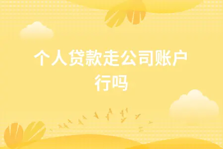 个人贷款走公司账户行吗