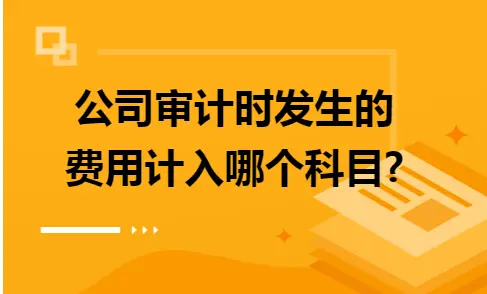 公司审计时发生的费用计入哪个科目?