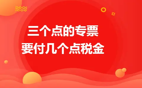 三个点的专票要付几个点税金