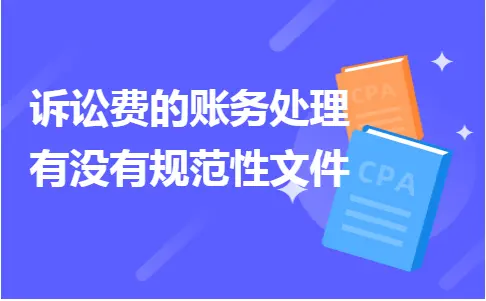 诉讼费的账务处理有没有规范性文件
