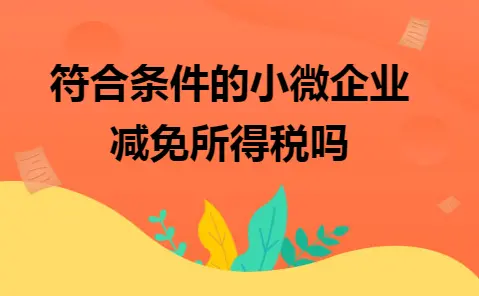 符合条件的小微企业减免所得税吗