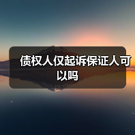 债权人仅起诉保证人可以吗（图3）