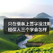 只在借条上签字没注明担保人三个字会怎样(图1) 只在借条上签字没注明担保人三个字会怎样(图1)