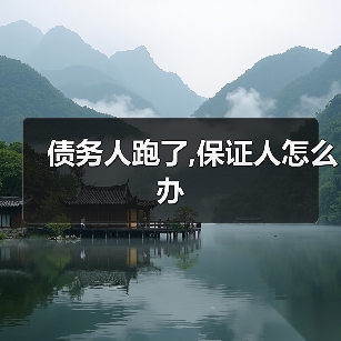 债务人跑了,保证人怎么办(图1) 债务人跑了,保证人怎么办(图1)