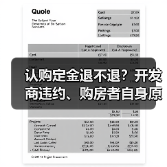 认购定金退不退?开发商违约、购房者自身原因全解析(图2) 认购定金退不退?开发商违约、购房者自身原因全解析(图2)