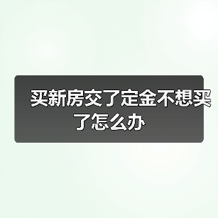 买新房交了定金不想买了怎么办（图4）