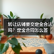 转让店铺要交定金合法吗?定金合同怎么签(图1) 转让店铺要交定金合法吗?定金合同怎么签(图1)