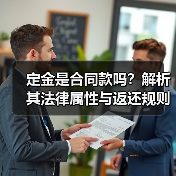 定金是合同款吗?解析其法律属性与返还规则(图1) 定金是合同款吗?解析其法律属性与返还规则(图1)